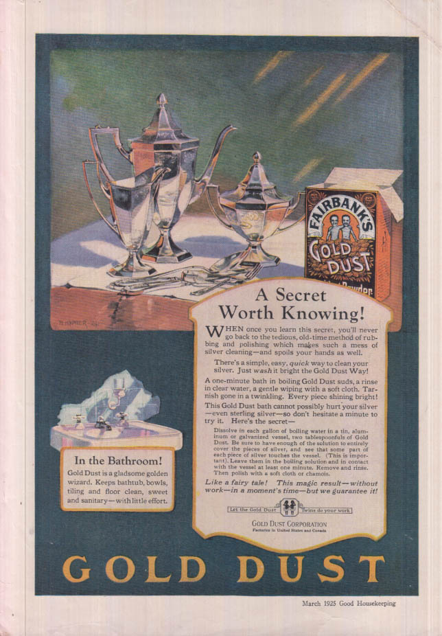 Image for A Secret Wo9rth Knowing! Gold Dust Soap ad 1925 GH