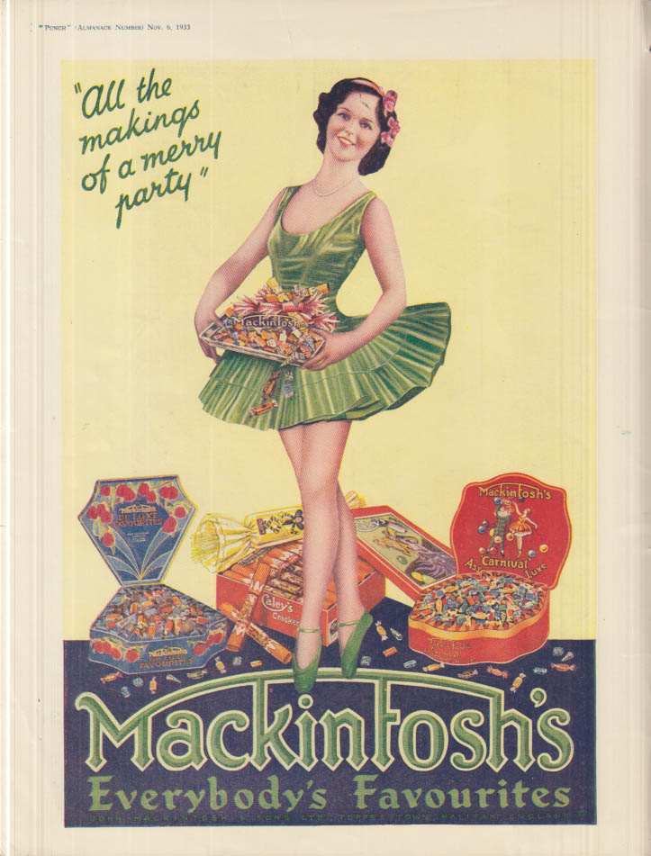 Image for All the makings of a merry party Mackintosh's Candy & Crackers ad 1933