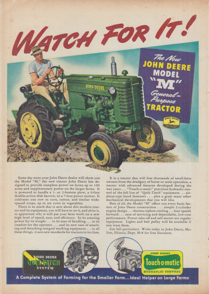 Image for Anytime is Oliver HG Track Tractor Time ad 1947 FJ