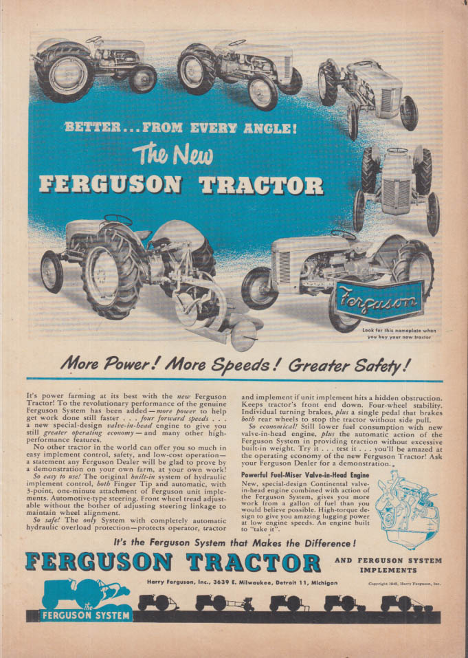 Image for Better from every Angle! Ferguson Tractor ad 1948 FJ