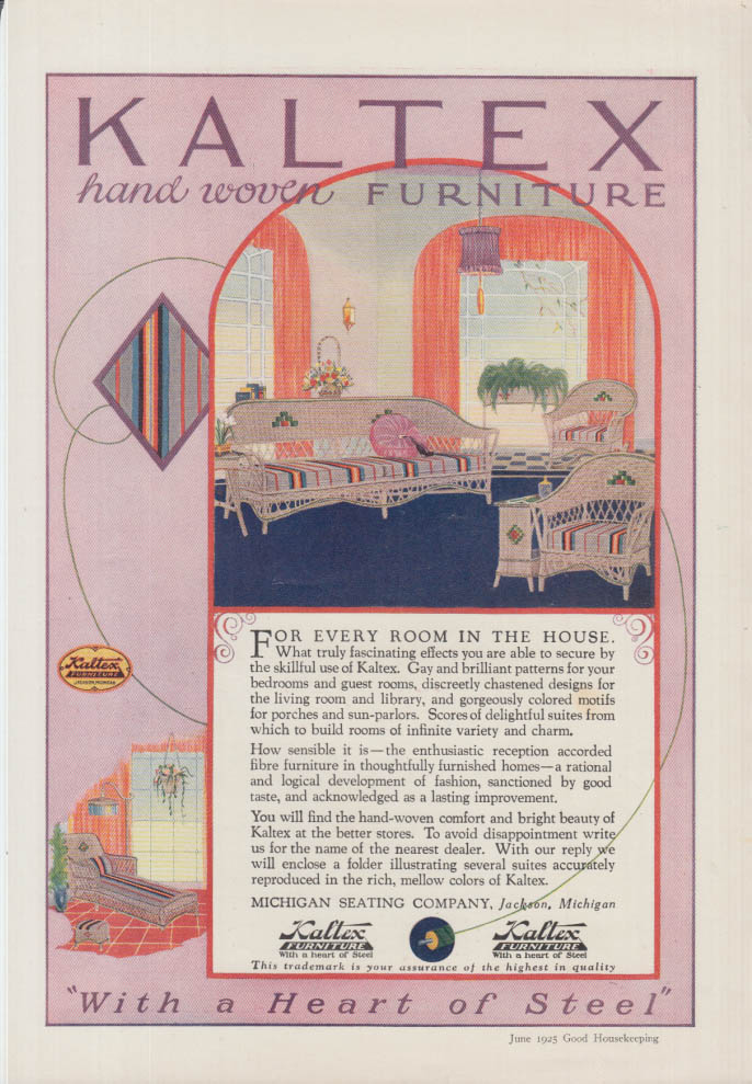 Image for For every room in the house Kaltex Hand Woven Furniture ad 1925 GH wicker