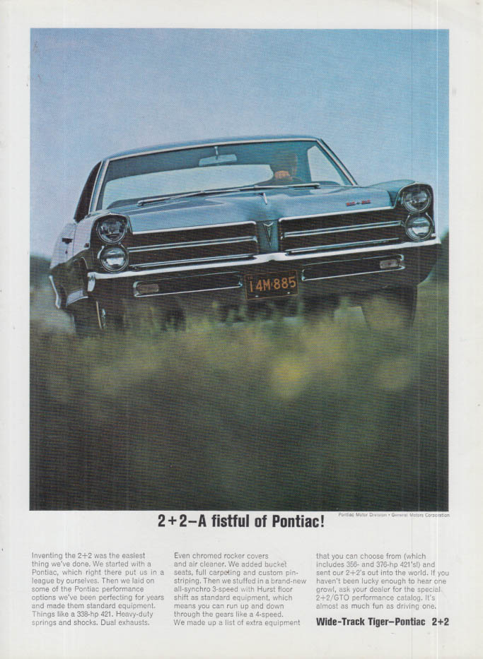 Image for 2+2 - a Fistful of Pontiac ad 1965 R&T