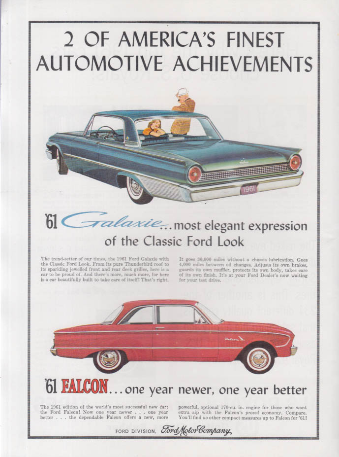 Image for 2 of America's Finest Achievements Ford Galaxie & Falcon ad 1961