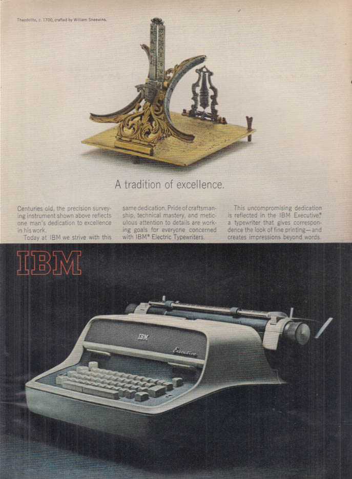 Image for A tradition of excellence - IBM Executive Typewriter ad 1965 T