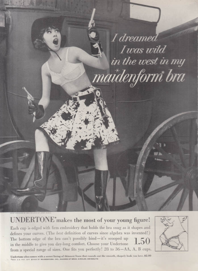 I dreamed I was wild in the west in my Maidenform Bra ad 1963 AG