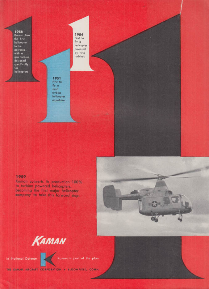 Image for 100% turbine-powered Kaman Helicopters ad 1959 AW