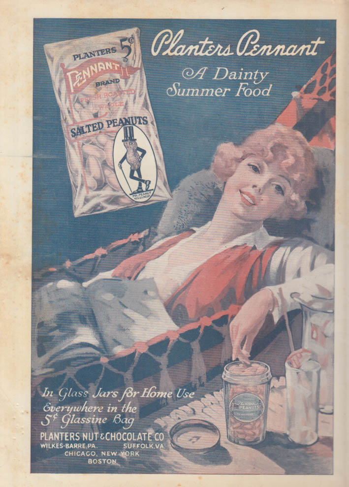 Image for A Dainty Summer Food - Planters Pennany Salted Peanuts ad 1921 LD