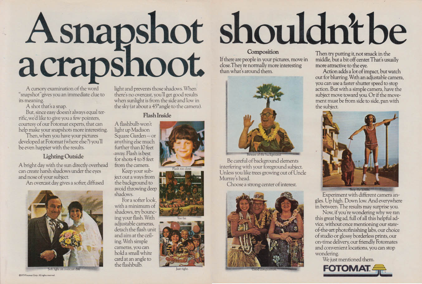 Image for A snapshot shou;dn;t be a crapshoot: Fotomat ad 1979