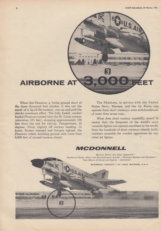 Image for Airborne at 3000 feet: McDonnell F-4 Phantom II ad 1964