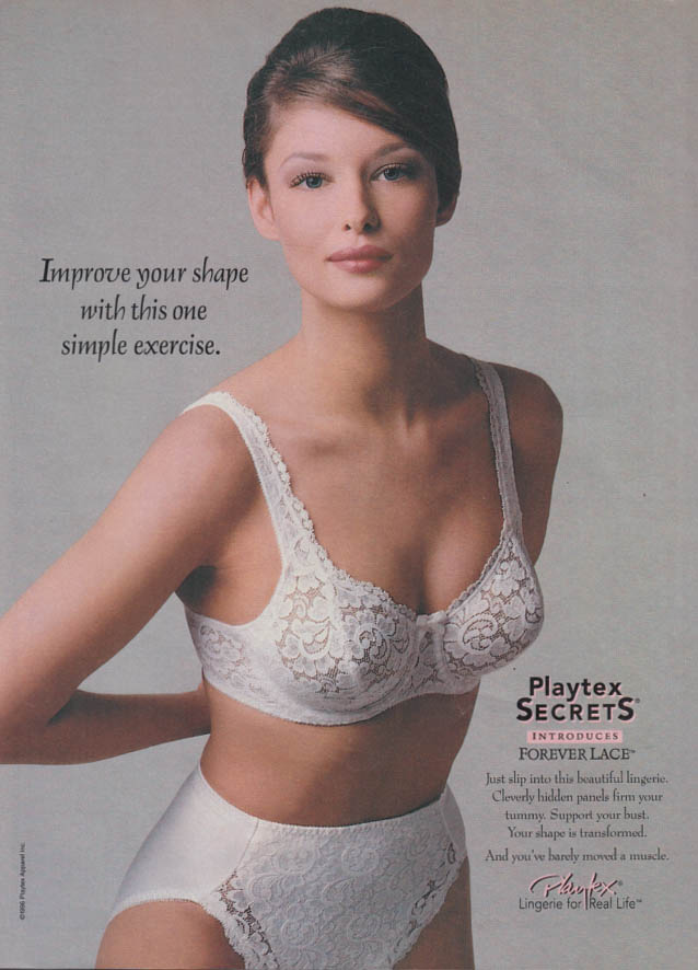 Improve your shape with this simple exercise Playtex Secrets Bra Panties ad  1996