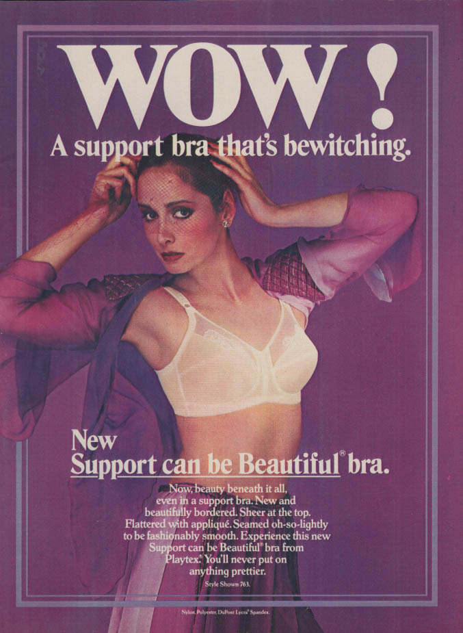 WOW Without Wire Bras Lingerie 1985 Print Advertisement 1980s Ad
