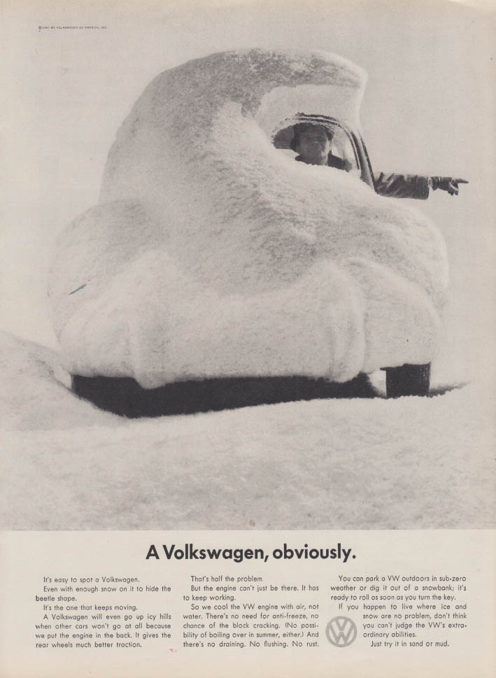 Image for A Volkswagen, obviously ad 1961 hand signal in snow-covered bug NY