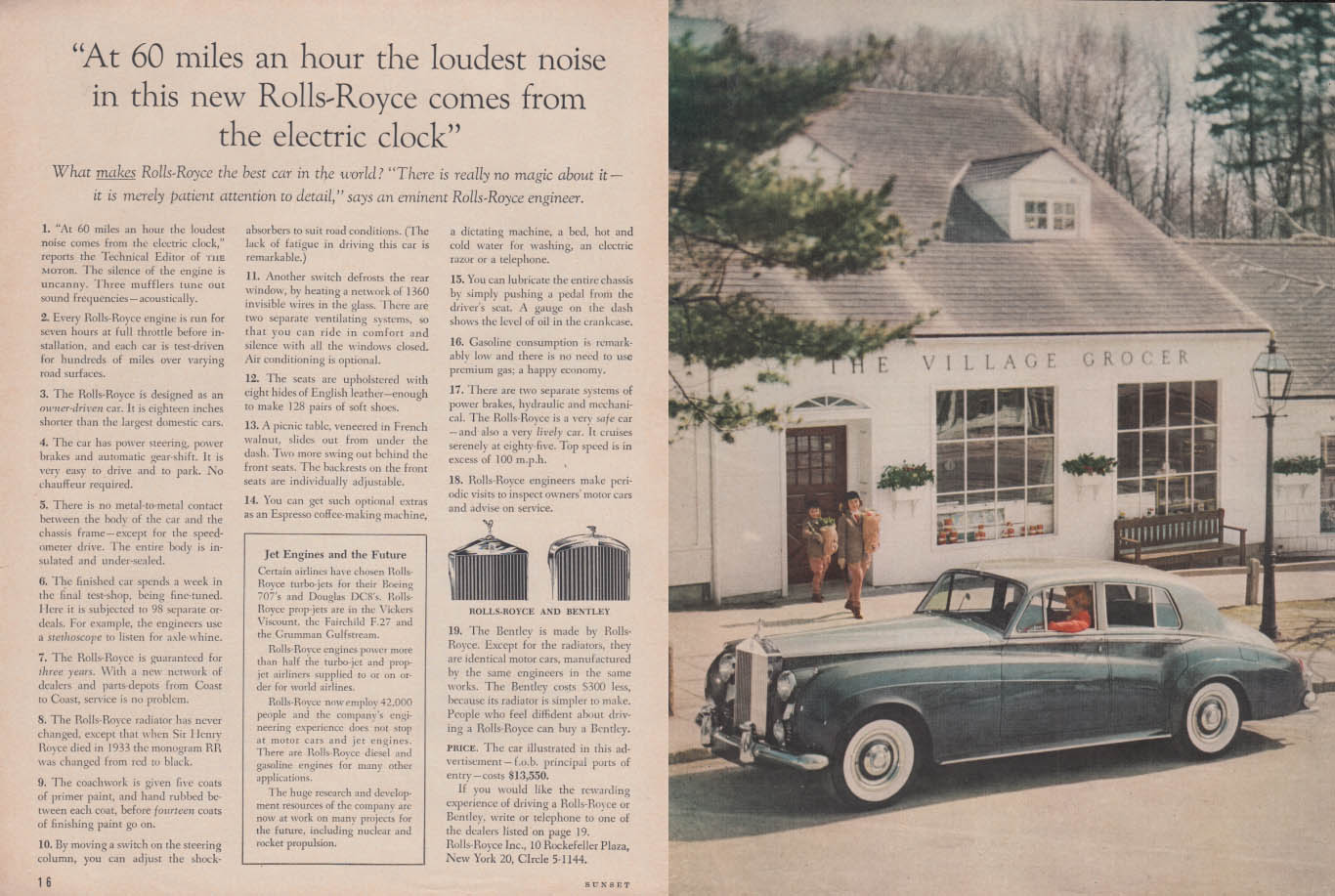 Image for At 60 miles an hour the loudest noise . . . Rolls-Royce ad 1958 Sunset