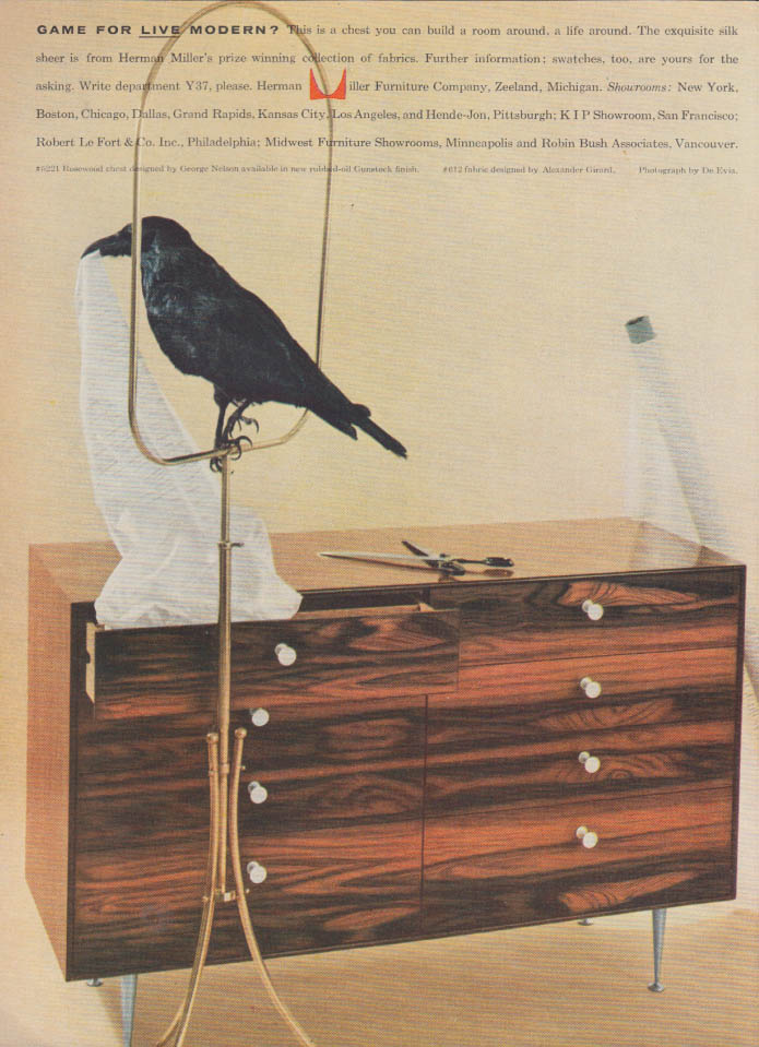 Image for Game for Live Modern? George Nelson Rosewood Chest: Herman Miller ad 1957