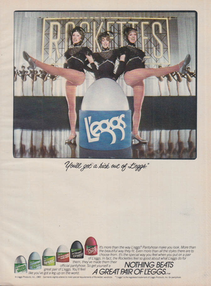 You'll get a kick out of L'eggs Pantyhose: Rockettes ad 1983