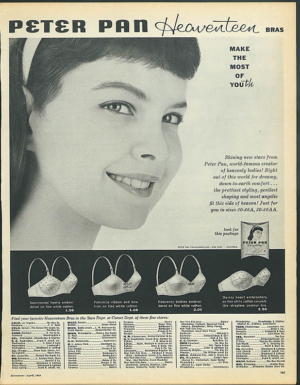 Make the most of youth Peter Pan Heaventeen Bra ad 1958