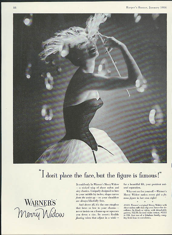 The form divine is divine again! Warner's Merry Widow bra ad 1959