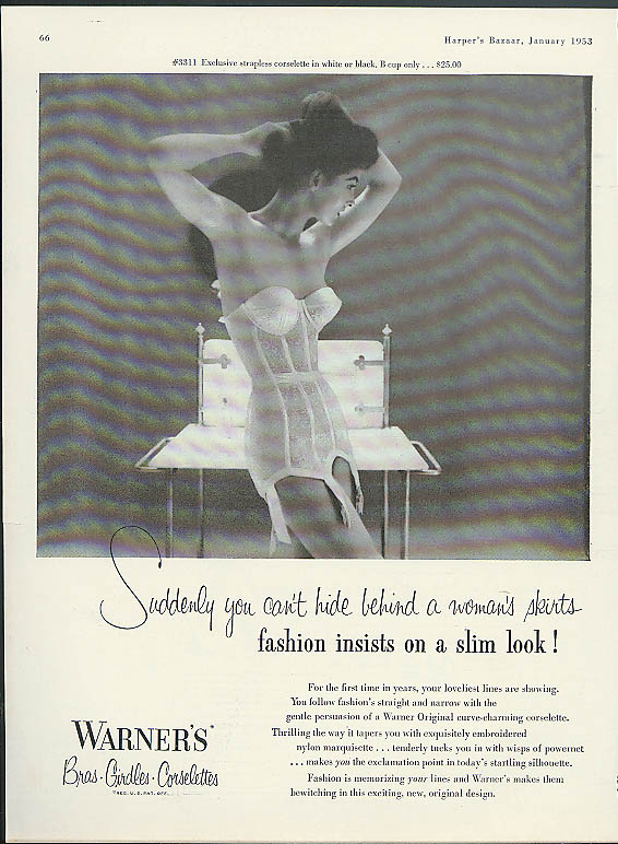 WARNER'S STRAPLESS BRA~1961~Original VINTAGE Magazine Print Ad