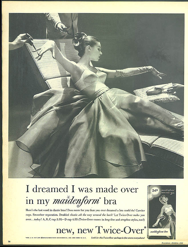 Pink elephant vintage Maidenform ad: I Dreamed I Was Tickled Pink in My Maidenform  Bra