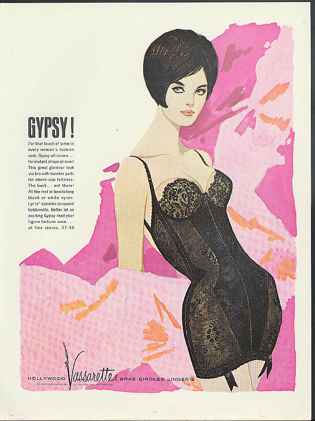 Gipsy! Touch of siren Hollywood Vassarette Longline Corset ad 1963