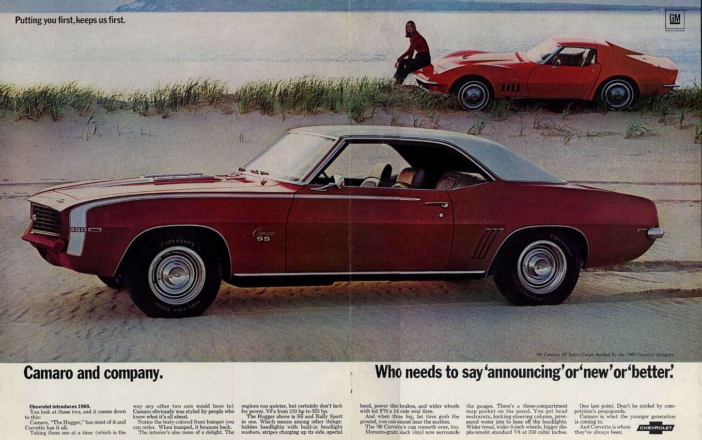 Image for Camaro SS & company Who needs announcing or new or better ad 1969 Corvette P