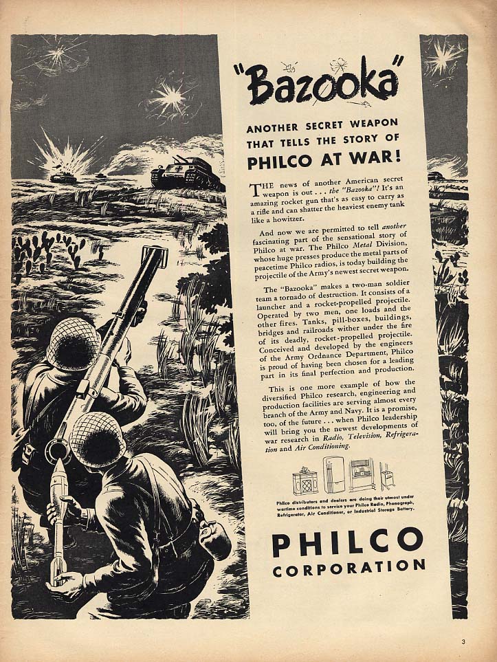 Image for Bazooka - another secret weapon tells the story of Philco at War ad 1943 L