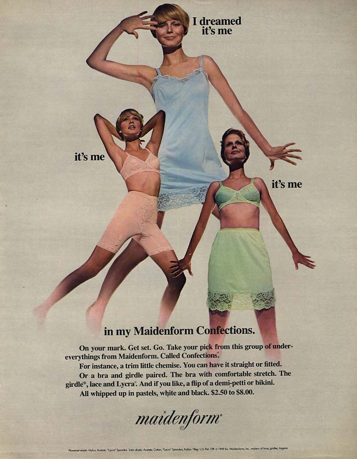 I dreamed it's me in my Maidenform Confections bra girdle slip ad