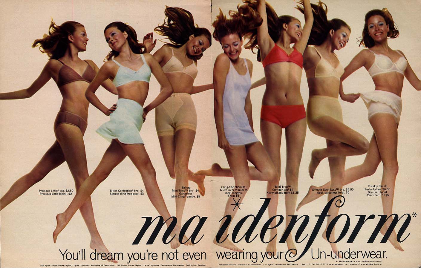 You'll dream you're not even wearing your Maidenform Un-Underwear ad 1970