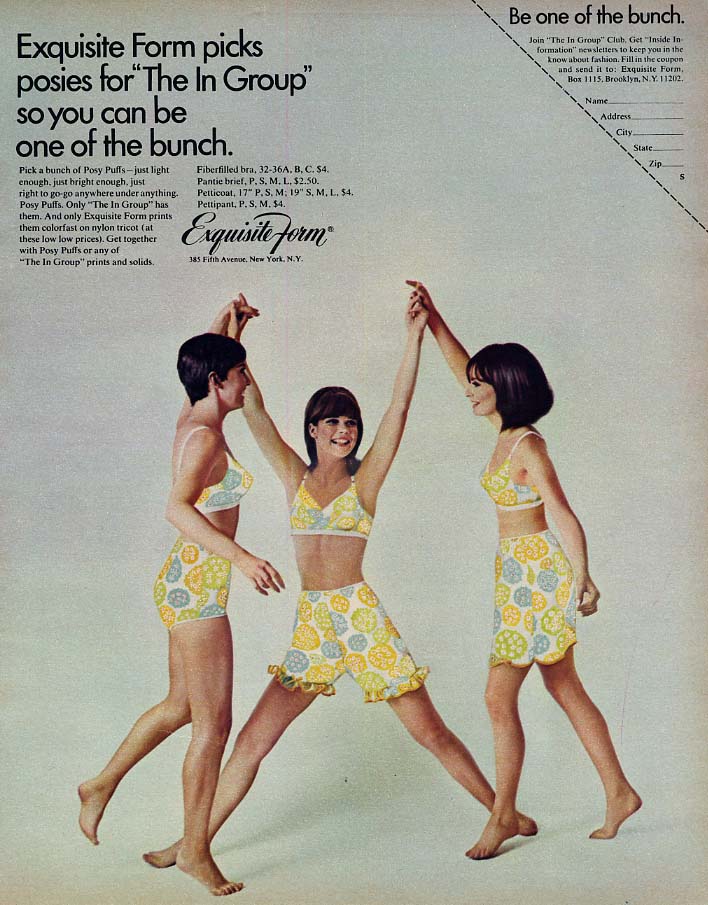 Exquisite Form picks posies for The In Group bra panties slip ad 1968 17