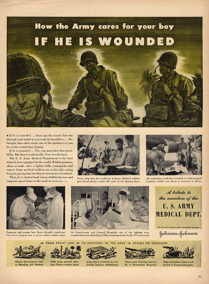Image for How the US Army Medical Dept Cares for Your Boy if he is Wounded ad 1943 L