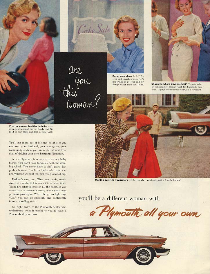 Image for Are you this woman? You'll be a different woman with Plymouth Belvedere ad 1958