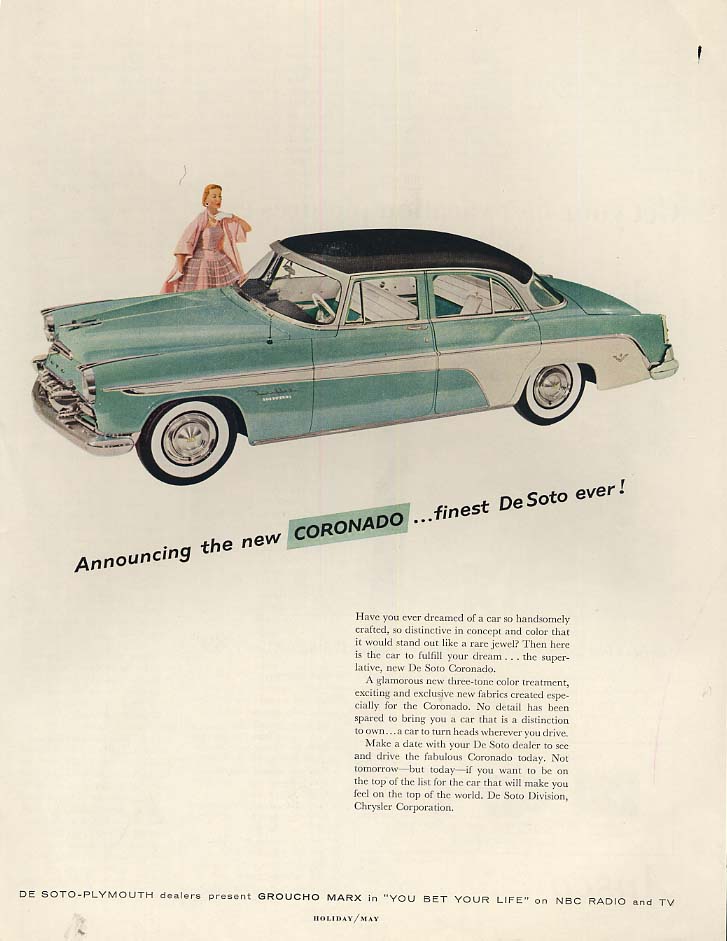 Image for Announcing the new Coronado - finest De Soto ever! Ad 1955 H