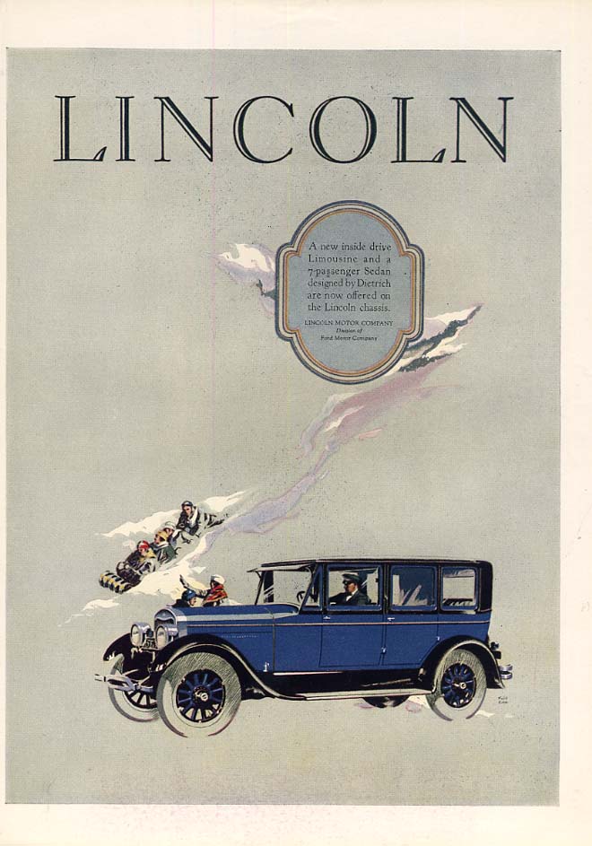 Image for A new inside drive Limousine by Dietrich: Lincoln ad 1926 1925