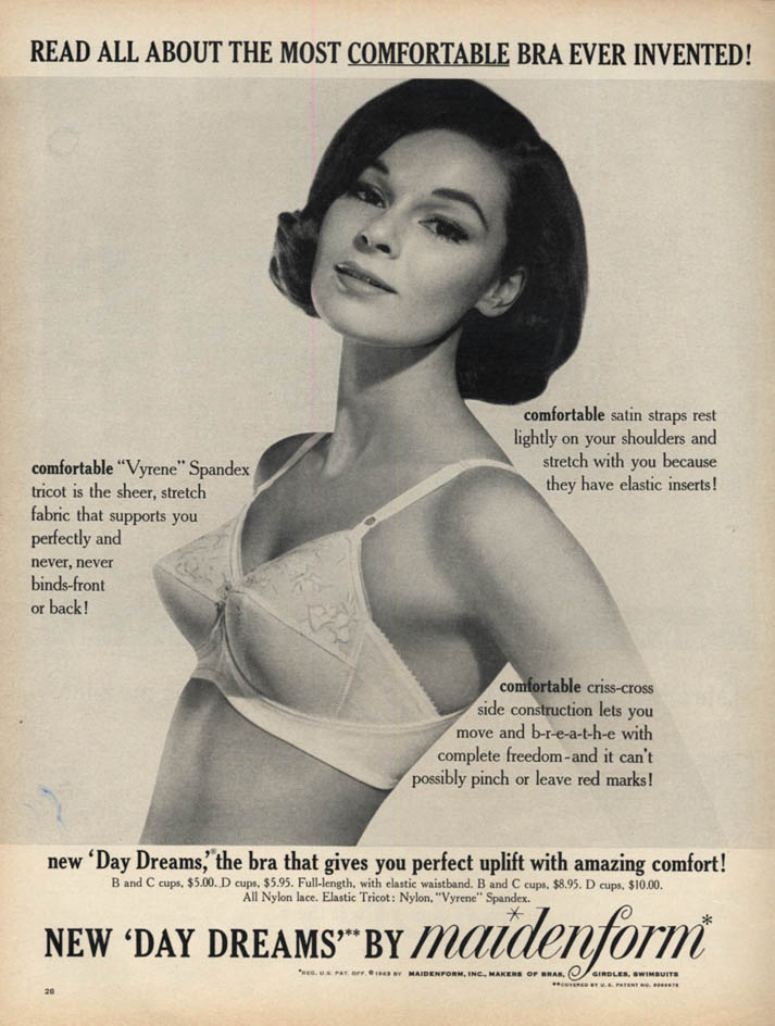 Most comfortable bra ever invented Maidenform Day Dreams ad 1963 L