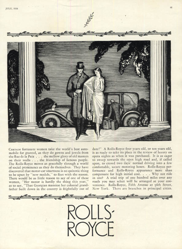 Image for Certain fortunate women take the Rolls-Royce for granted ad 1926 VF