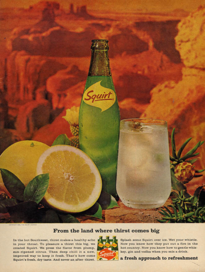 Image for From the land where thirst comes big Squirt Soda ad 1965 L