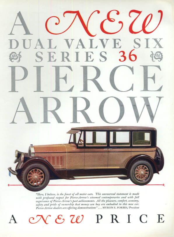 Image for A New Dual Valve Six Series 36 Pierce Arrow - a New Price ad 1926 H&G