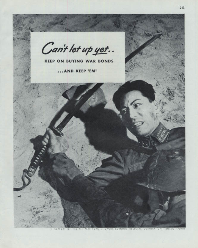 Image for Can't let up yet Keep Buying War Bonds Japanese with Samurai Sword ad 1945 F