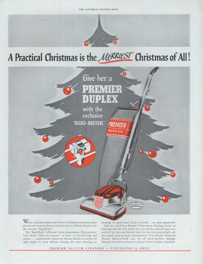 Image for A Practical Christmas is the Merriest - Premier Duplex Vacuum Cleaner ad 1947 P