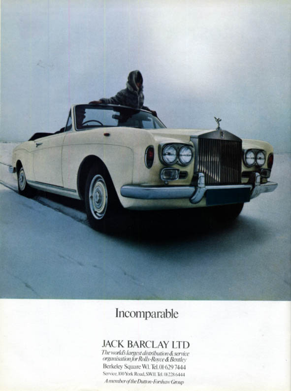 Image for Incomparable - Rolls-Royce Convertible ad 1971