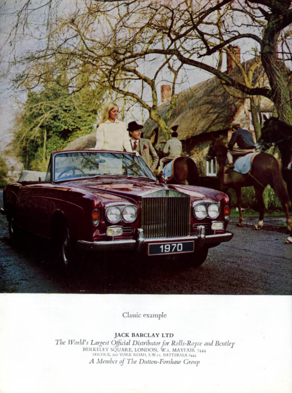 Image for Classic example - Rolls-Royce Convertible by Jack Barclay ad 1970