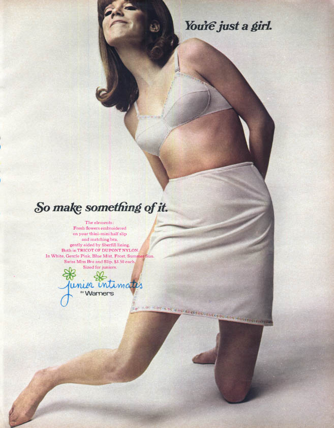 atoom Concreet periodieke You're just a girl - Warner's Junior Intimates bra slip ad 1968