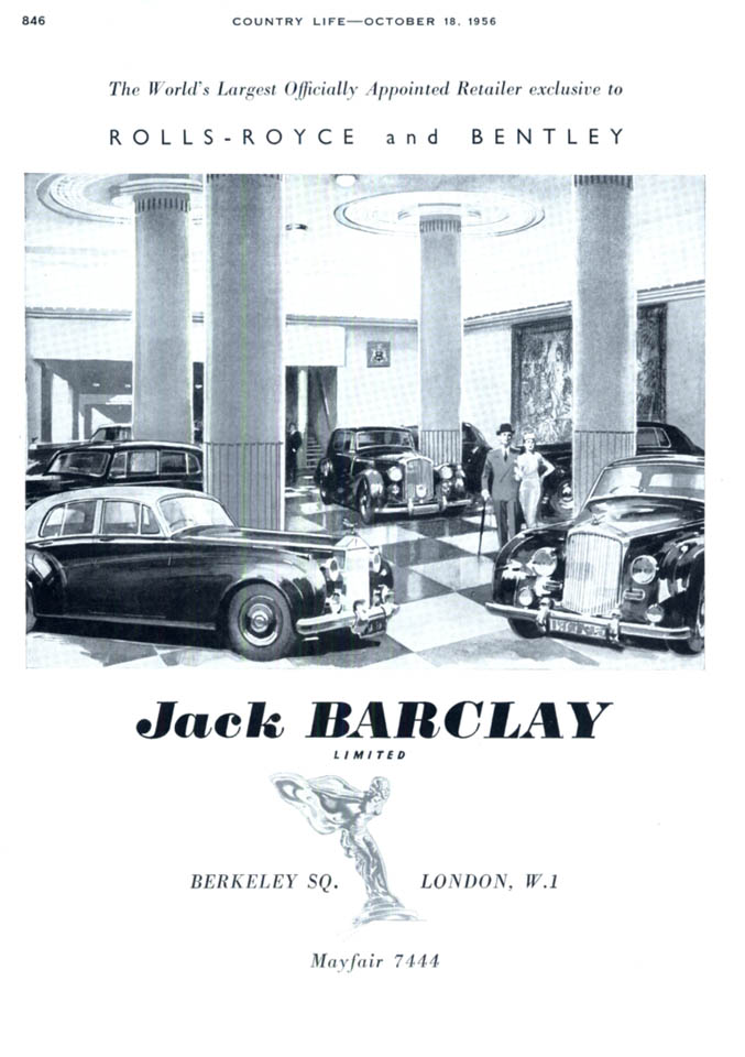 Image for World's Largest Officially Appointed Rolls-Royce Retailer: Jack Barclay ad 1956