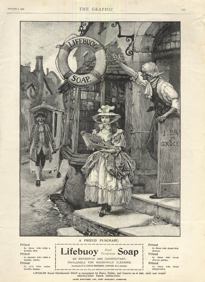 Image for A Prized Purchase: Lifebuoy Royal Disinfectant Soap ad 1900 young girl