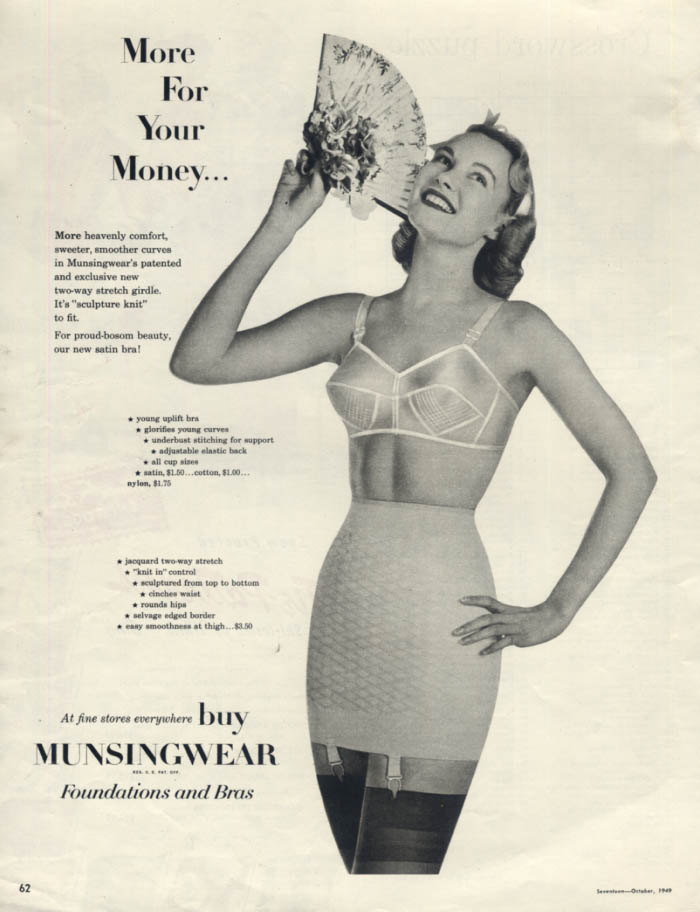 More for Your Money: Munsingwear Bra & Girdle ad 1949 fan