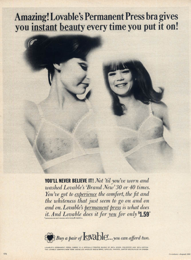 Instant beauty every time you put on a Lovable Bra ad 1966