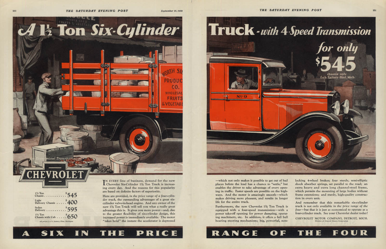 Image for A 1 1/2-ton 6-cylinder truck w/ 4-speed transmission Chevrolet stakeside ad 1930