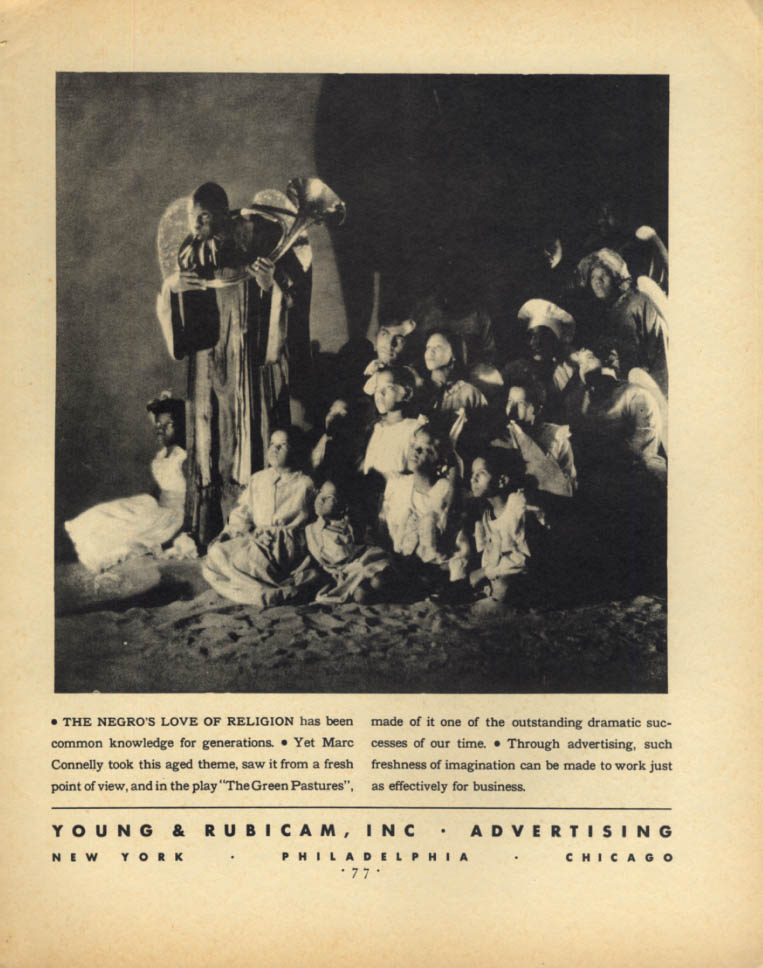 Image for African-American Love of Religion: Green Pastures play Young & Rubicam ad 1931