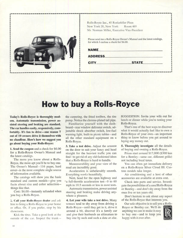 Image for How to buy a rolls-Royce / Citroen by Andre Francois ad 1965