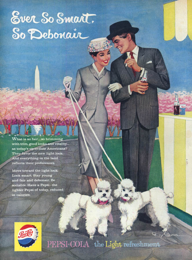 Image for Ever so Smart So Debonair Pepsi-Cola ad 1959 two poodles L
